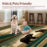 Ultra Soft Area Rug, Non Slip, Stain Resistant, Washable Area Rugs for Living Room, Bedroom, Timeless Classic Outdoor-Inspired Design(Brown)