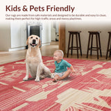 Ultra Soft Area Rug, Non Slip, Stain Resistant, Washable Area Rugs for Living Room, Bedroom, Cozy Abstract Earthy Hues(Red)