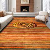 Ultra Soft Area Rug, Non Slip, Stain Resistant, Washable Area Rugs for Living Room, Bedroom, Vibrant Abstract Spiral Aesthetic(Orange)