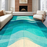 Ultra Soft Area Rug, Non Slip, Stain Resistant, Washable Area Rugs for Living Room, Bedroom, Coastal Wave Surfboard Rug Decorative Floor Carpet Ocean Theme Home Decor(Blue)
