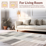 Ultra Soft Area Rug, Non Slip, Stain Resistant, Washable Area Rugs for Living Room, Bedroom, Vibrant Contemporary Medallion Style(Beige)