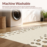 Ultra Soft Area Rug, Non Slip, Stain Resistant, Washable Area Rugs for Living Room, Bedroom, Stylish Off-White Dining Room Area Rug(Beige)