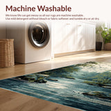 Ultra Soft Area Rug, Non Slip, Stain Resistant, Washable Area Rugs for Living Room, Bedroom, Cozy Rustic Fishing Lodge Decor(Gray)