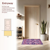 Ultra Soft Area Rug, Non Slip, Stain Resistant, Washable Area Rugs for Living Room, Bedroom, Colorful Southwestern Inspired Elegance(Purple)