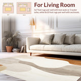 Low Pile Modern Rustic Area Featuring Beige Abstract(Beige)