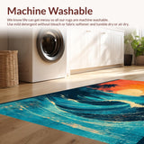 Ultra Soft Area Rug, Non Slip, Stain Resistant, Washable Area Rugs for Living Room, Bedroom, Summer Vibes Surf Board Area Rug Beach House Decor Coastal Accent Carpet(Orange)