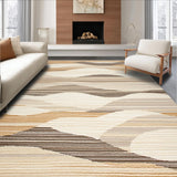 Ultra Soft Area Rug, Non Slip, Stain Resistant, Washable Area Rugs for Living Room, Bedroom, Rustic Neutral Tones Curved Patterns(Beige)
