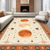 Ultra Soft Area Rug, Non Slip, Stain Resistant, Washable Area Rugs for Living Room, Bedroom, Lively Tropical Trellis Artistry(Orange)