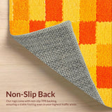 Ultra Soft Area Rug, Non Slip, Stain Resistant, Washable Area Rugs for Living Room, Bedroom, Charming Irregular Shape Accent Piece(Orange)