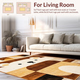 Ultra Soft Area Rug, Non Slip, Stain Resistant, Washable Area Rugs for Living Room, Bedroom, Cute Fluffy Bear Motif(Brown)