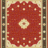 Ultra Soft Area Rug, Non Slip, Stain Resistant, Washable Area Rugs for Living Room, Bedroom, Modern Medallion(Red)