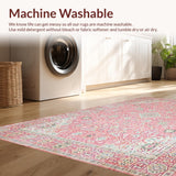 Ultra Soft Area Rug, Non Slip, Stain Resistant, Washable Area Rugs for Living Room, Bedroom, Sublime Elegant Minimalist Design(Pink)