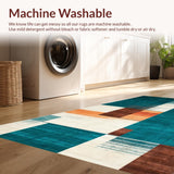 Ultra Soft Area Rug, Non Slip, Stain Resistant, Washable Area Rugs for Living Room, Bedroom, Chic Modern Geometric Touch(Blue)