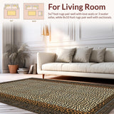 Ultra Soft Area Rug, Non Slip, Stain Resistant, Washable Area Rugs for Living Room, Bedroom, Trendy Animal Skin Visual Appeal(Beige)