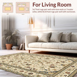 Ultra Soft Area Rug, Non Slip, Stain Resistant, Washable Area Rugs for Living Room, Bedroom, Sophisticated Subtle Beige Hues(Beige)