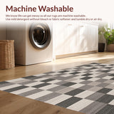 Ultra Soft Area Rug, Non Slip, Stain Resistant, Washable Area Rugs for Living Room, Bedroom, Chris Loves FRA Neutral Checkerboard Accent(Gray)