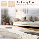 Ultra Soft Area Rug, Non Slip, Stain Resistant, Washable Area Rugs for Living Room, Bedroom, Abstract Art Area Modern Runner Non Slip Floor Accent(Gray)