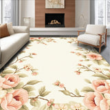 Ultra Soft Area Rug, Non Slip, Stain Resistant, Washable Area Rugs for Living Room, Bedroom, Elegant Floral Area Neutral(Beige)
