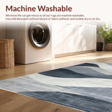 Ultra Soft Area Rug, Non Slip, Stain Resistant, Washable Area Rugs for Living Room, Bedroom, Chic Vintage Textured Design(Gray)
