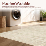 Ultra Soft Area Rug, Non Slip, Stain Resistant, Washable Area Rugs for Living Room, Bedroom, Rustic Neutral Toned Diamond Design(Beige)
