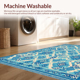 Ultra Soft Area Rug, Non Slip, Stain Resistant, Washable Area Rugs for Living Room, Bedroom, Stain-Resistant Low Pile Bedroom Carpet(Blue)