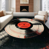 Ultra Soft Area Rug, Non Slip, Stain Resistant, Washable Area Rugs for Living Room, Bedroom, Vibrant Abstract Sound Waves Design(Black)