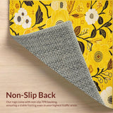 Ultra Soft Area Rug, Non Slip, Stain Resistant, Washable Area Rugs for Living Room, Bedroom, Contemporary Soft-Cornered Design(Yellow)