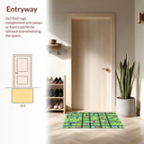 Ultra Soft Area Rug, Non Slip, Stain Resistant, Washable Area Rugs for Living Room, Bedroom, Interactive Cityscape Playmat Design(Black)