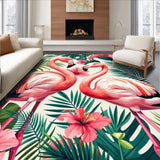 Ultra Soft Area Rug, Non Slip, Stain Resistant, Washable Area Rugs for Living Room, Bedroom, Seasonal Summer Botanical Visuals(Pink)