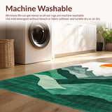 Ultra Soft Area Rug, Non Slip, Stain Resistant, Washable Area Rugs for Living Room, Bedroom, Stylish Abstract Nature Composition(Orange)