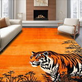 Ultra Soft Area Rug, Non Slip, Stain Resistant, Washable Area Rugs for Living Room, Bedroom, Sophisticated Natural Patterned Décor(Orange)