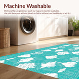 Ultra Soft Area Rug, Non Slip, Stain Resistant, Washable Area Rugs for Living Room, Bedroom, Rustic Ocean Breeze Design(Blue)