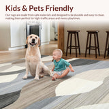 Ultra Soft Area Rug, Non Slip, Stain Resistant, Washable Area Rugs for Living Room, Bedroom, Elegant Abstract Earthy Tones(Gray)