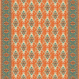 Ultra Soft Area Rug, Non Slip, Stain Resistant, Washable Area Rugs for Living Room, Bedroom, Artful Teal and Orange Symmetry(Orange)