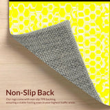 Ultra Soft Area Rug, Non Slip, Stain Resistant, Washable Area Rugs for Living Room, Bedroom, Whimsical Wave-Inspired Decor(Yellow)