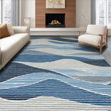 Ultra Soft Area Rug, Non Slip, Stain Resistant, Washable Area Rugs for Living Room, Bedroom, Chic Minimalist Abstract Aesthetic(Blue)