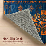 Ultra Soft Area Rug, Non Slip, Stain Resistant, Washable Area Rugs for Living Room, Bedroom, Artful Minimalist Tiger Design(Blue)