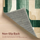 Ultra Soft Area Rug, Non Slip, Stain Resistant, Washable Area Rugs for Living Room, Bedroom, Modern Abstract Machine Area Beige Dark Green(Green)