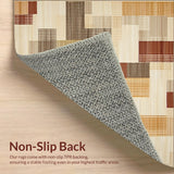 Ultra Soft Area Rug, Non Slip, Stain Resistant, Washable Area Rugs for Living Room, Bedroom, Size Area Runner in Warm Brown Beige Zigzag Design(Beige)