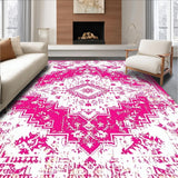 Ultra Soft Area Rug, Non Slip, Stain Resistant, Washable Area Rugs for Living Room, Bedroom, Serene Watercolor Floral Impression(White)