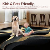 Ultra Soft Area Rug, Non Slip, Stain Resistant, Washable Area Rugs for Living Room, Bedroom, Striking Fluid Geode Wave Aesthetic(Gold)