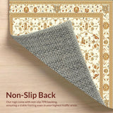 Ultra Soft Area Rug, Non Slip, Stain Resistant, Washable Area Rugs for Living Room, Bedroom, Beige Geometric Modern Boho Artistry(Ivory)