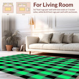 Charming Rustic Green Plaid Motif(Green)