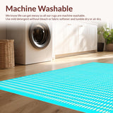 Ultra Soft Area Rug, Non Slip, Stain Resistant, Washable Area Rugs for Living Room, Bedroom, Aqua White Farmhouse Chic Area Rug Geometric Diamond Pattern Patio Carpet(Blue)