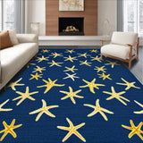 Ultra Soft Area Rug, Non Slip, Stain Resistant, Washable Area Rugs for Living Room, Bedroom, Whimsical Coastal Patterned Delight(Blue)