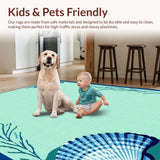 Ultra Soft Area Rug, Non Slip, Stain Resistant, Washable Area Rugs for Living Room, Bedroom, Tranquil Blue Ombre Texture(Blue)