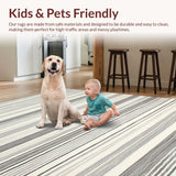 Ultra Soft Area Rug, Non Slip, Stain Resistant, Washable Area Rugs for Living Room, Bedroom, Contemporary Two-Tone Design Appeal(Gray)