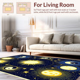 Ultra Soft Area Rug, Non Slip, Stain Resistant, Washable Area Rugs for Living Room, Bedroom, Celestial Zodiac Meditation Room Plush Carpet(Blue)