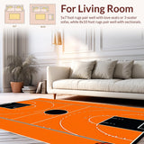 Ultra Soft Area Rug, Non Slip, Stain Resistant, Washable Area Rugs for Living Room, Bedroom, Dynamic Youthful Athletic Aesthetic(Orange)