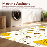 Ultra Soft Area Rug, Non Slip, Stain Resistant, Washable Area Rugs for Living Room, Bedroom, Serene Whimsical Botanical Aesthetic(Yellow)